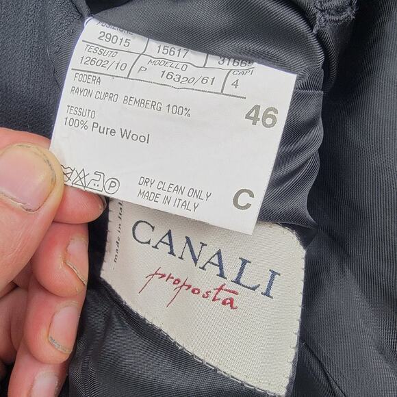 Canali Proposta Super 120s Wool Blazer Black Lined Size 36C - Picture 5 of 8